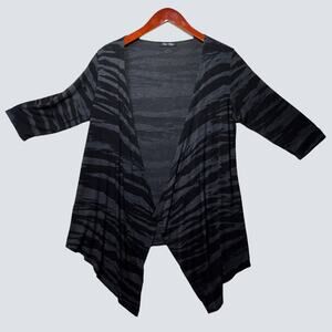 Only Nine Asymmetrical Waterfall Drape Striped Cardigan Sweater Measurements